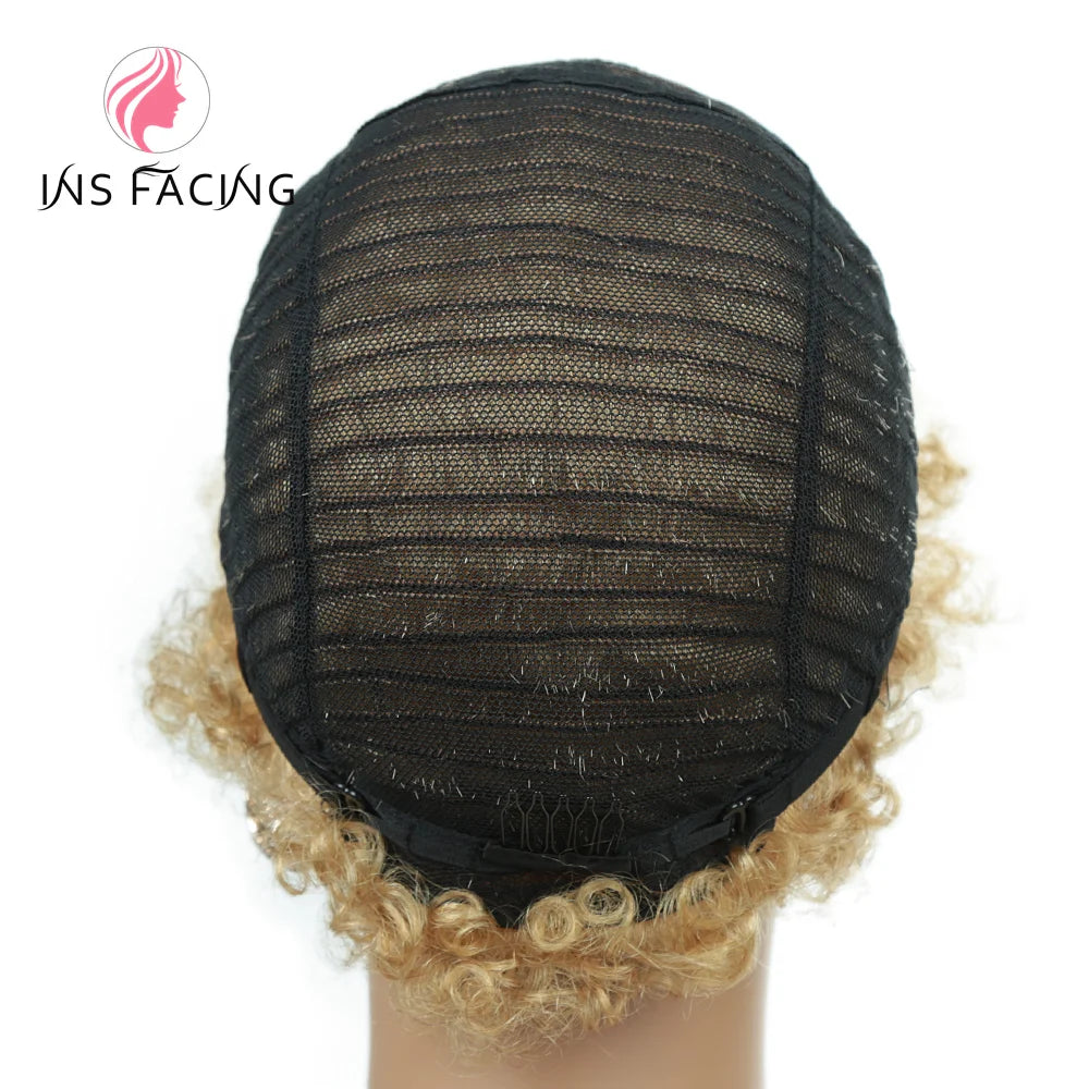 6inch natural black color 150% density daily use wig short afro curly human hair wigs machine made pixie cut human hair wig