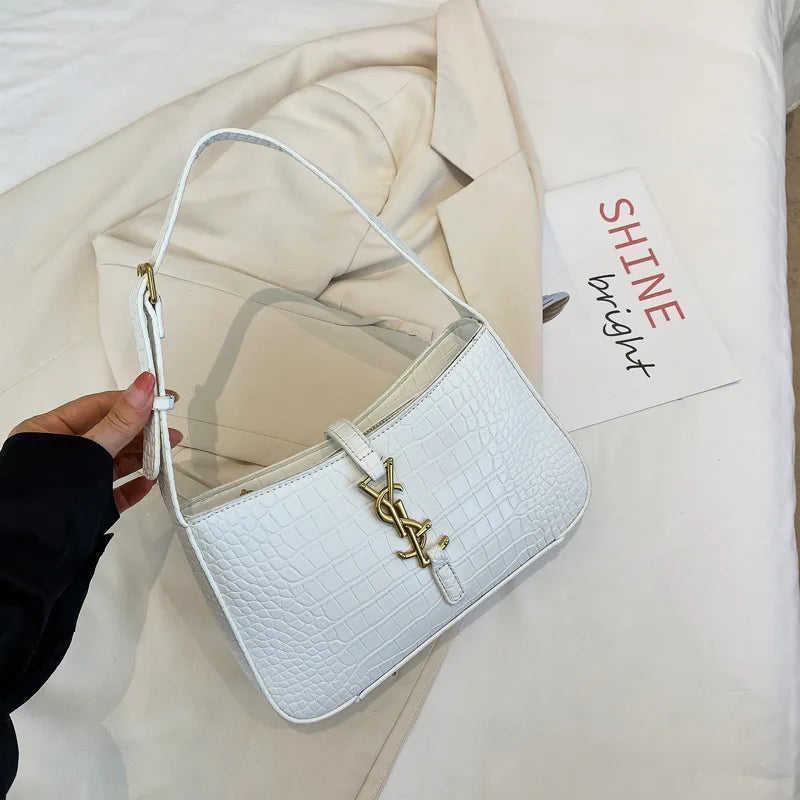 2025 new crocodile case armpit bag, high-end party handbag, autumn and winter high-end texture women's bag
