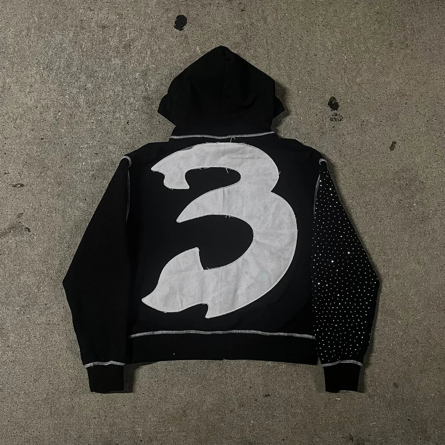Y2k Streetwear Retro Men Embroidery Personalized Diamond Oversized Hoodie Men Women Gothic Casual Sweatshirt