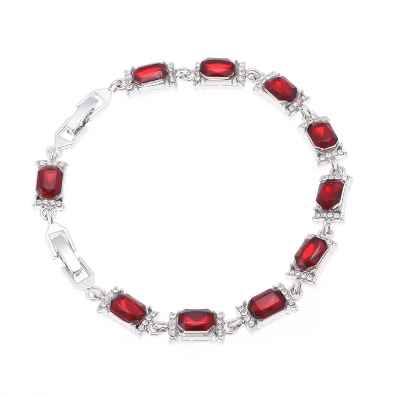 Brilliant Shining Three Dimensional Geometric Square Zirconia Tennis Bracelet Elegant Ladies Dinner Party Jewelry Girls Gift