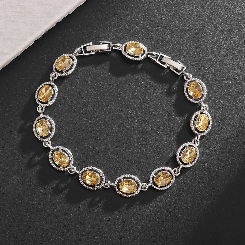 Brilliant Shining Three Dimensional Geometric Square Zirconia Tennis Bracelet Elegant Ladies Dinner Party Jewelry Girls Gift