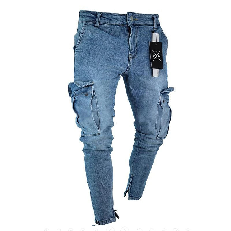 Celana Jeans Pria Jeans Pria  Jeans Kargo  Denim  Multi Warna Sol