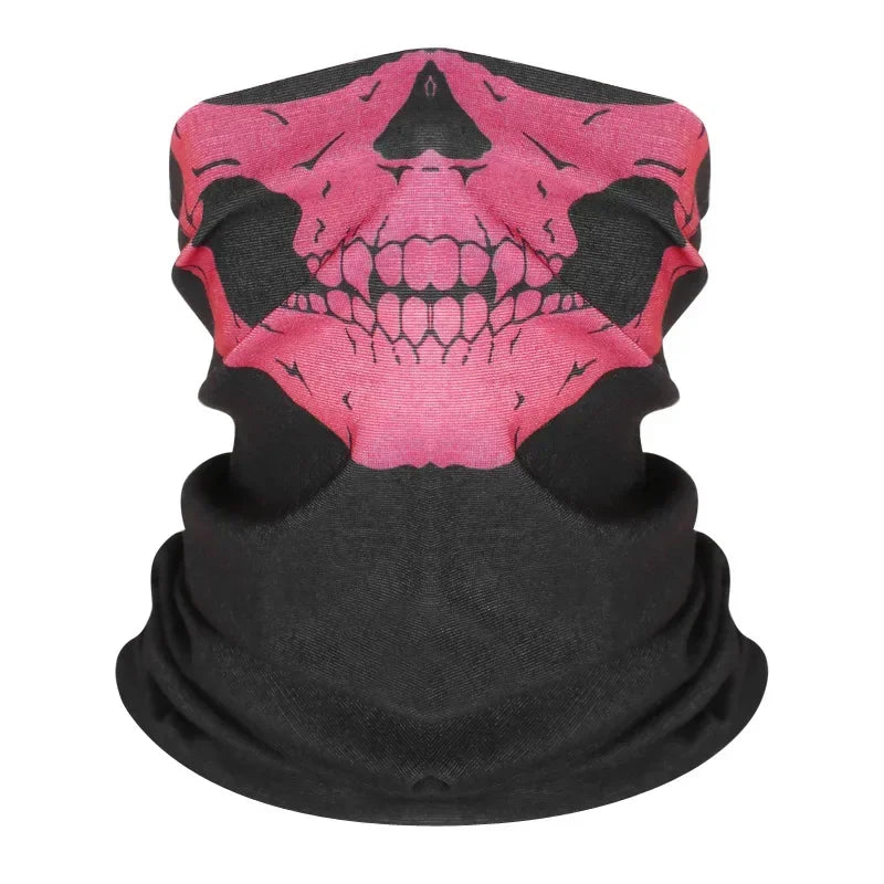 Cycling Face Mask Riding Scarf Breathable Skull Print Neck Gaiter Women Bandana Headwear Headband Snood Hiking Mask Balaclava