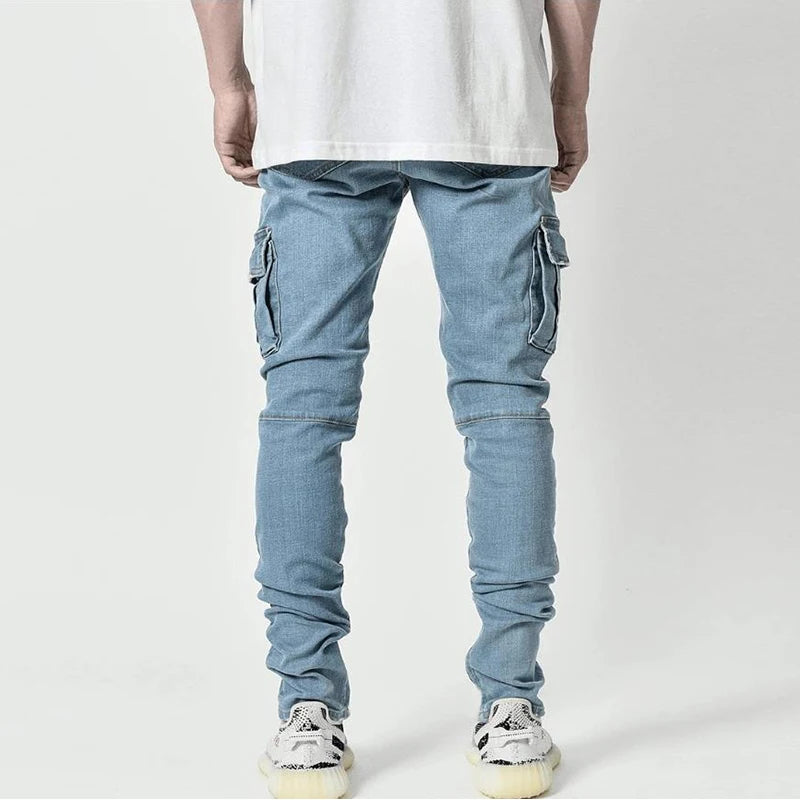 Celana Jeans Pria Jeans Pria  Jeans Kargo  Denim  Multi Warna Sol