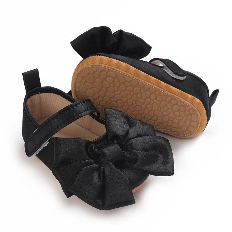NEW Infant Toddler Bowknot Non-slip Rubber Soft-Sole Flat 0-18 Months Baby Casual Shoes  First Walker Newborn Bow Decor