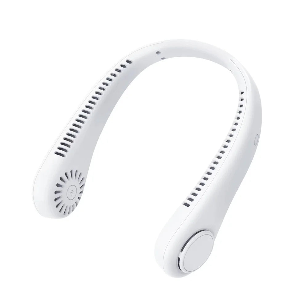 New Mini Neck Fan Portable Bladeless Hanging Neck 1200mAh Rechargeable Air Cooler 3 Speed Mini Summer Sports Fans