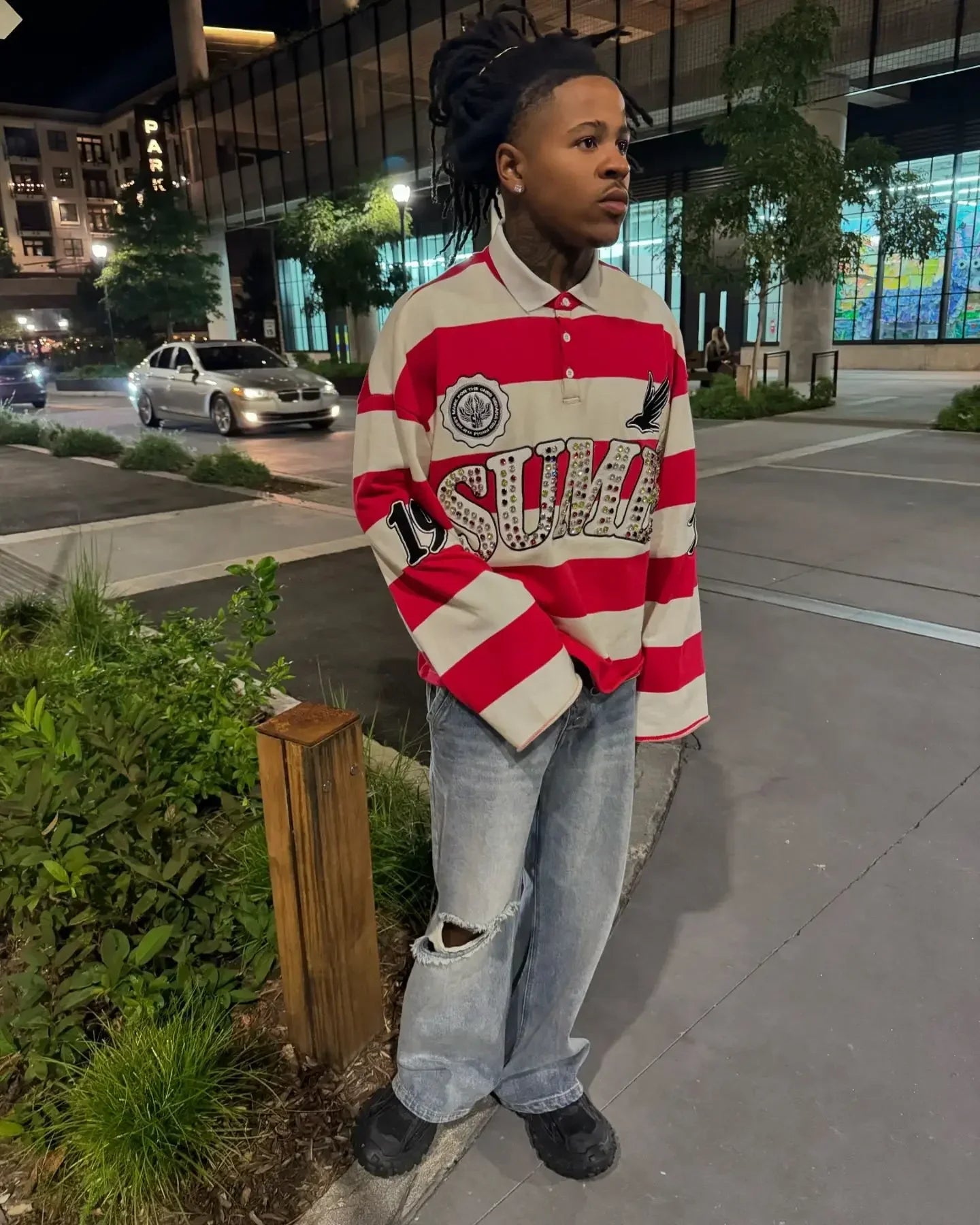 American Sweatshirt Y2K Clothes Mens Harajuku Hip Hop Letters Rhinestones Oversized Sweatshirt Cotton Pullover Long Sleeves Tops