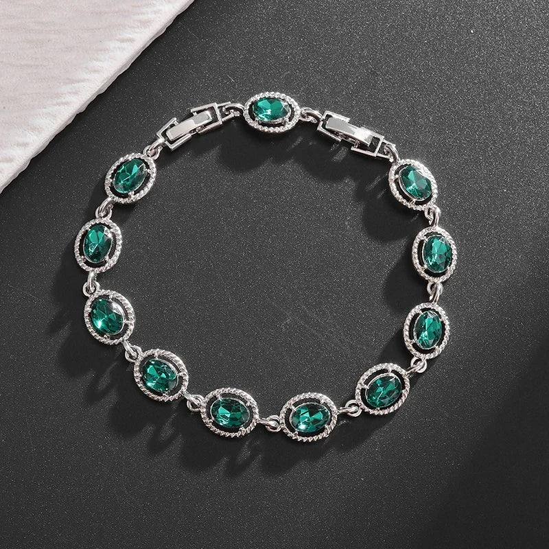 Brilliant Shining Three Dimensional Geometric Square Zirconia Tennis Bracelet Elegant Ladies Dinner Party Jewelry Girls Gift
