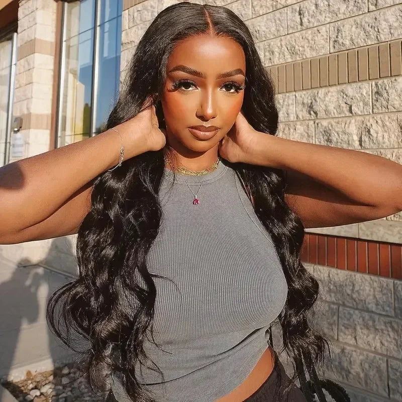 Cross-Border Best-Selling Long Fake Hair Middle Part Large Curling Hair Natural Front Lace Women's Wig Full Head Cover