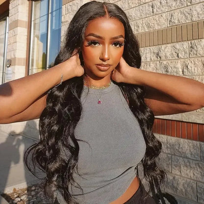 Cross-Border Best-Selling Long Fake Hair Middle Part Large Curling Hair Natural Front Lace Women's Wig Full Head Cover