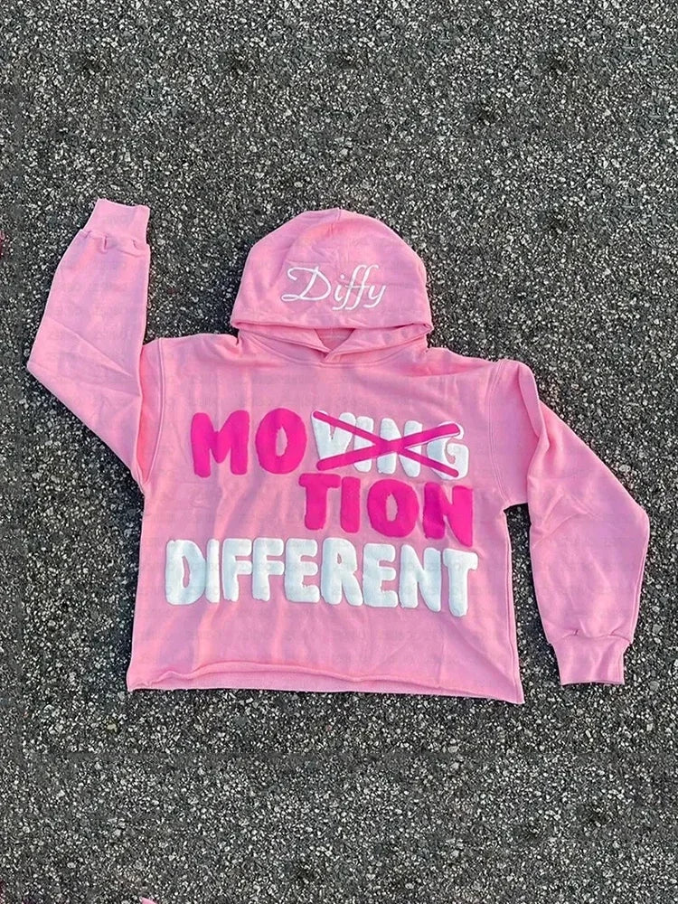 Y2K Hoodie Hip hop Streetwear Letter Print Foam Pullover Men Women Sweatshirt Harajuku Gothic Oversize Hooded Top