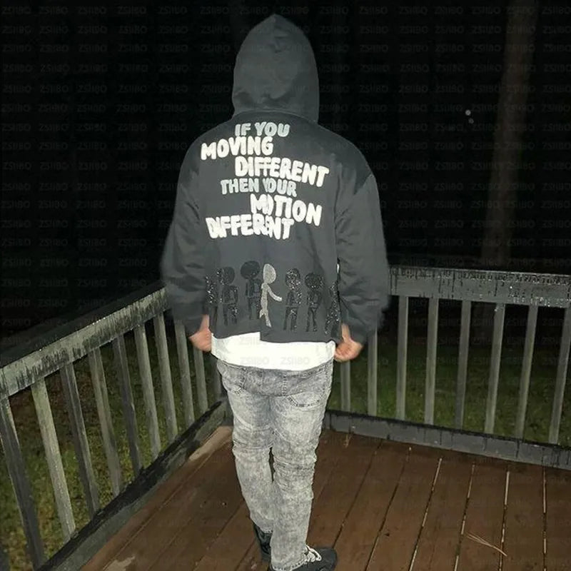 Y2K Hoodie Hip hop Streetwear Letter Print Foam Pullover Men Women Sweatshirt Harajuku Gothic Oversize Hooded Top