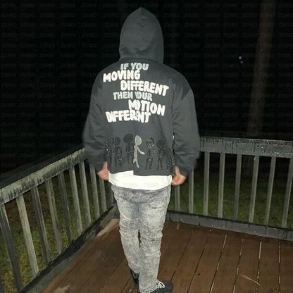Y2K Hoodie Hip hop Streetwear Letter Print Foam Pullover Men Women Sweatshirt Harajuku Gothic Oversize Hooded Top