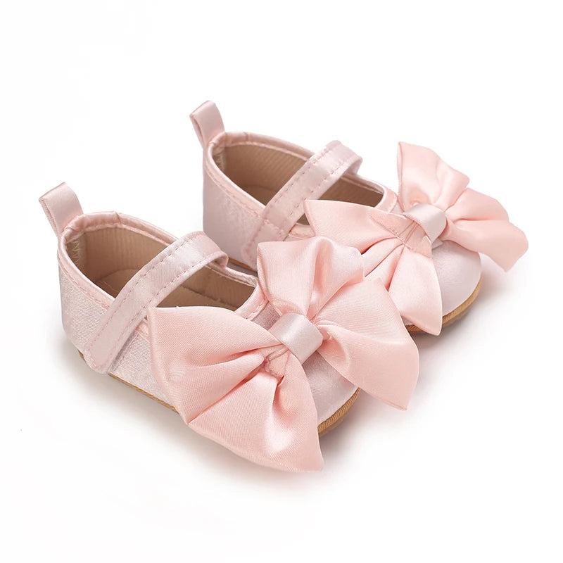 NEW Infant Toddler Bowknot Non-slip Rubber Soft-Sole Flat 0-18 Months Baby Casual Shoes  First Walker Newborn Bow Decor