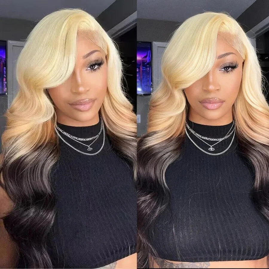 Chocolate Brown 13x4 Synthetic Glueless Lace Front Wigs For Women Loose Wave Body Wave Lace Frontal Wig Pre Cut 180% Density