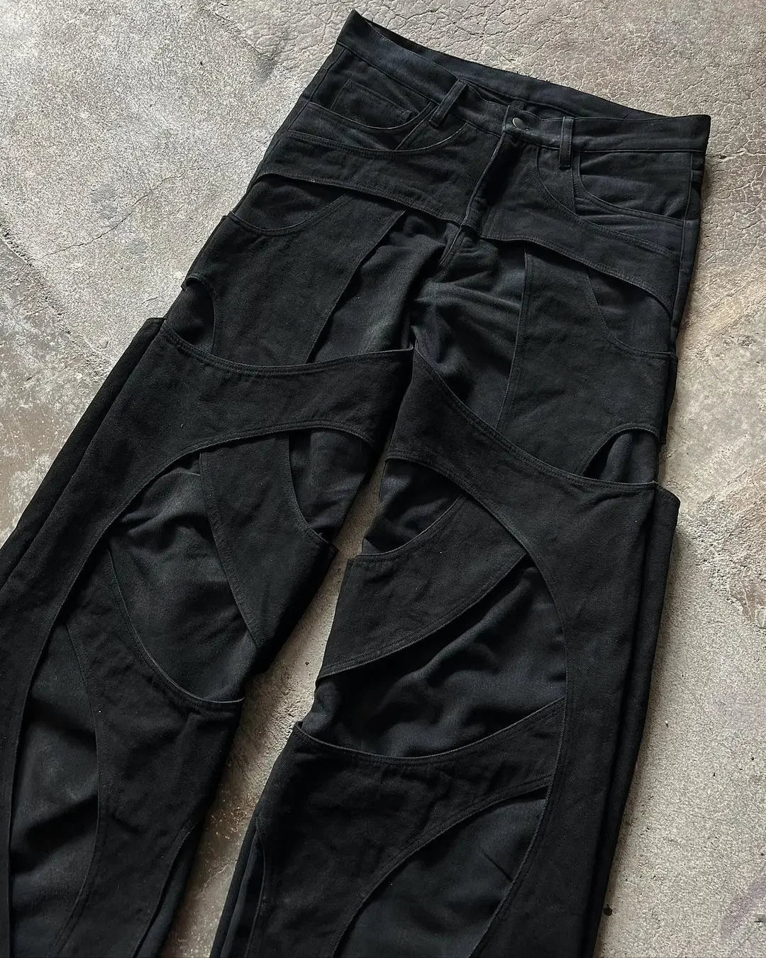 2024 New Gothic Retro Jeans for Men Wide Leg Straight Black Y2k Baggy Jeans  Hip Hop High Waist Denim Pants Streetwear