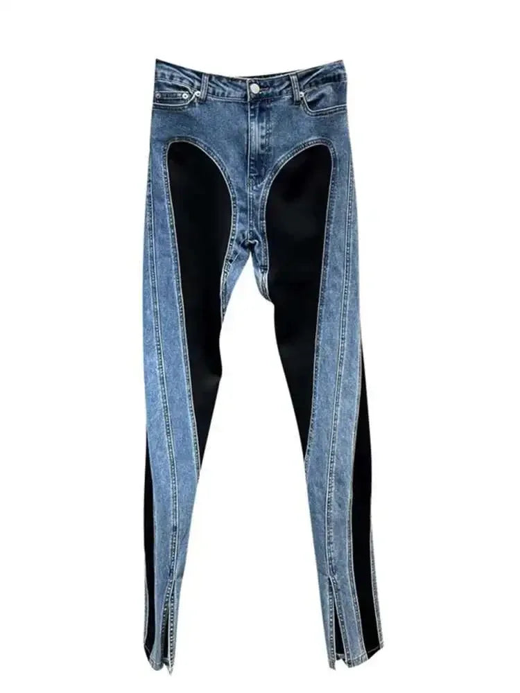 Trendy New Items Women's Patchwork Pencil Jeans  Spring Fashion High Waist Buttons Pockets Denim Pants Female