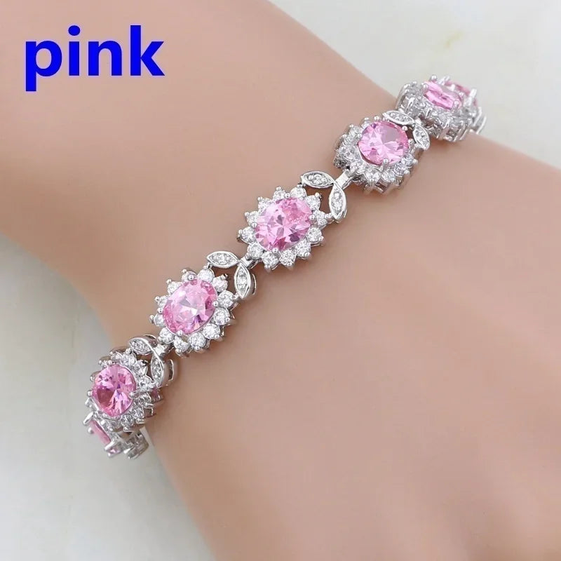 Brilliant Shining Three Dimensional Geometric Square Zirconia Tennis Bracelet Elegant Ladies Dinner Party Jewelry Girls Gift