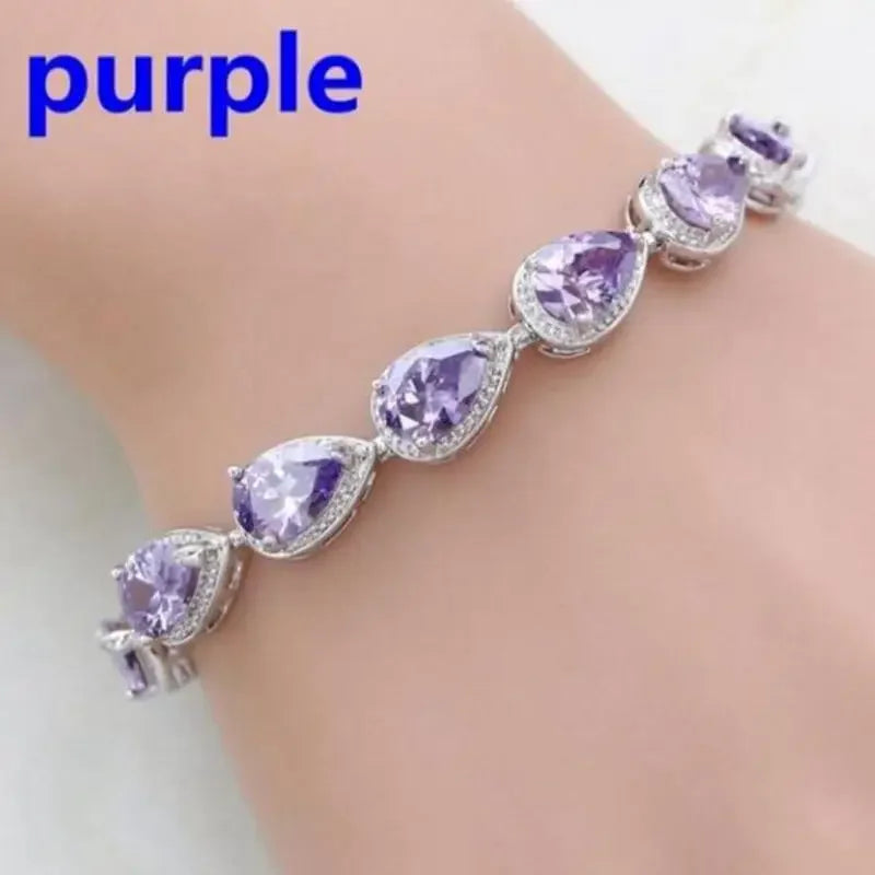 Brilliant Shining Three Dimensional Geometric Square Zirconia Tennis Bracelet Elegant Ladies Dinner Party Jewelry Girls Gift