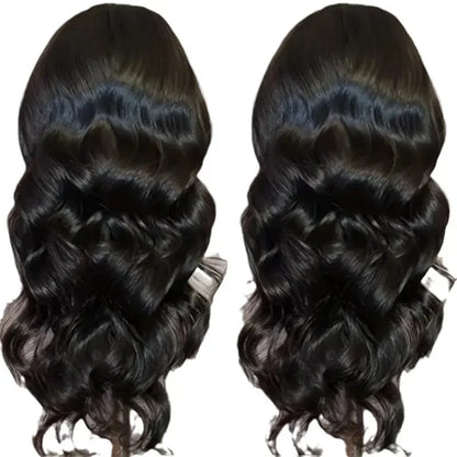Cross-Border Best-Selling Long Fake Hair Middle Part Large Curling Hair Natural Front Lace Women's Wig Full Head Cover