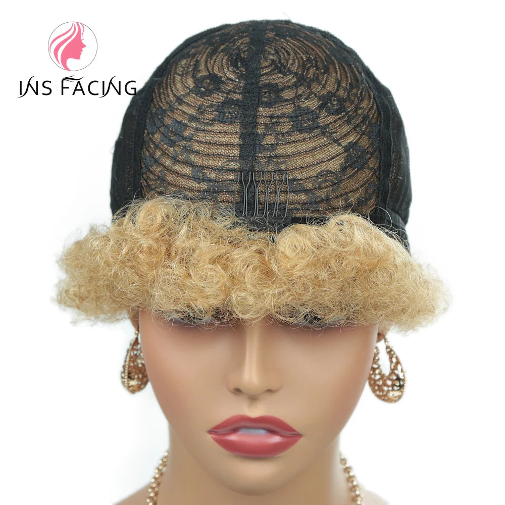 6inch natural black color 150% density daily use wig short afro curly human hair wigs machine made pixie cut human hair wig