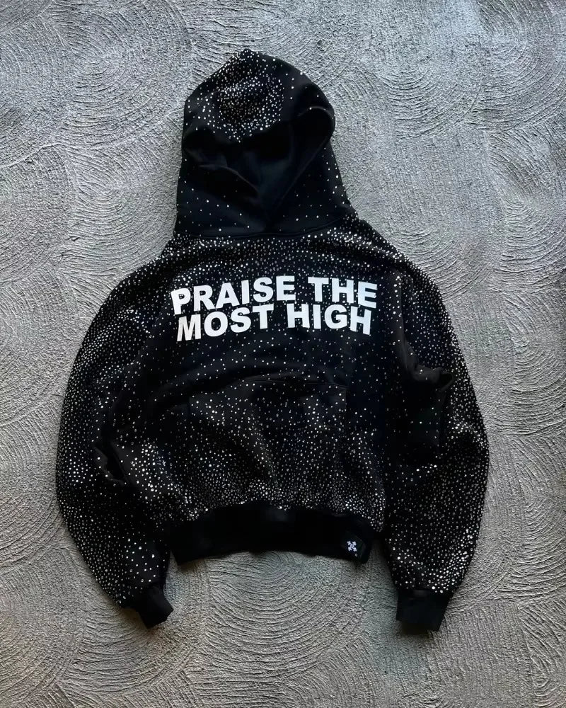 European and American Trendy Brand Jackets Men  Letter Print Pullover Hoodies Hip-hop Punk Oversized Sweatshirts Men