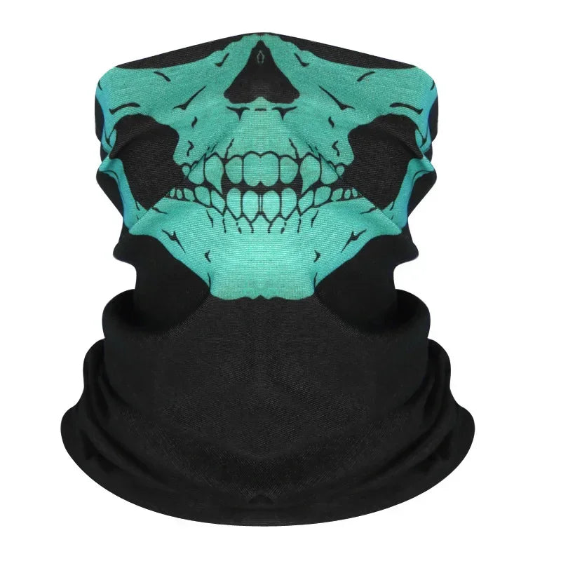 Cycling Face Mask Riding Scarf Breathable Skull Print Neck Gaiter Women Bandana Headwear Headband Snood Hiking Mask Balaclava