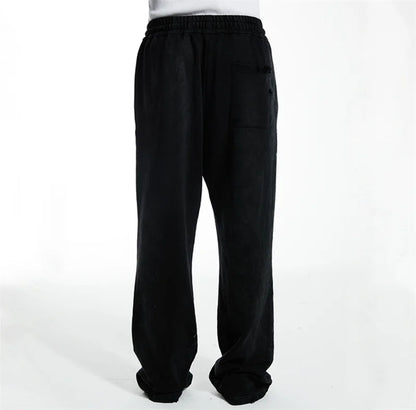 High Street Men Women Hip Hop Best Pants Vintage SAINT LOUIS Drawstring Destruction Splattered Ink Letters Print Sweatpants