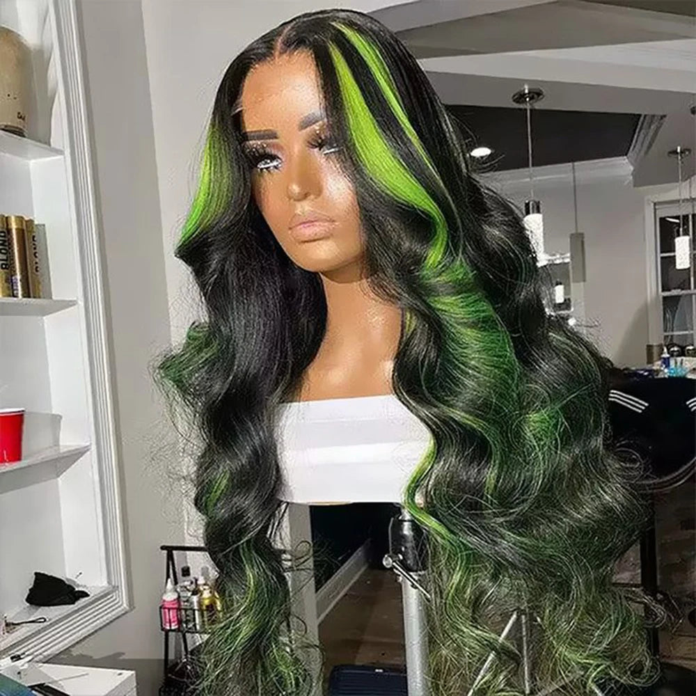 Chocolate Brown 13x4 Synthetic Glueless Lace Front Wigs For Women Loose Wave Body Wave Lace Frontal Wig Pre Cut 180% Density
