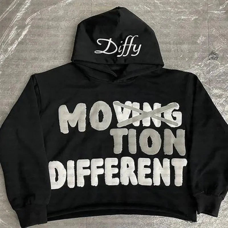Y2K Hoodie Hip hop Streetwear Letter Print Foam Pullover Men Women Sweatshirt Harajuku Gothic Oversize Hooded Top
