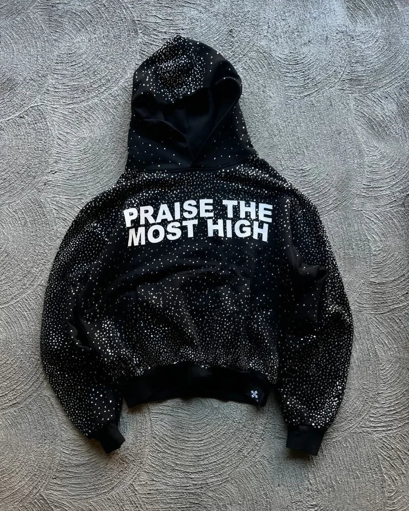 European and American Trendy Brand Jackets Men  Letter Print Pullover Hoodies Hip-hop Punk Oversized Sweatshirts Men