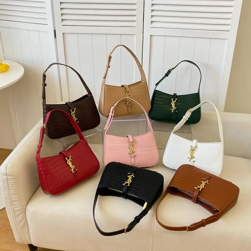 2025 new crocodile case armpit bag, high-end party handbag, autumn and winter high-end texture women's bag