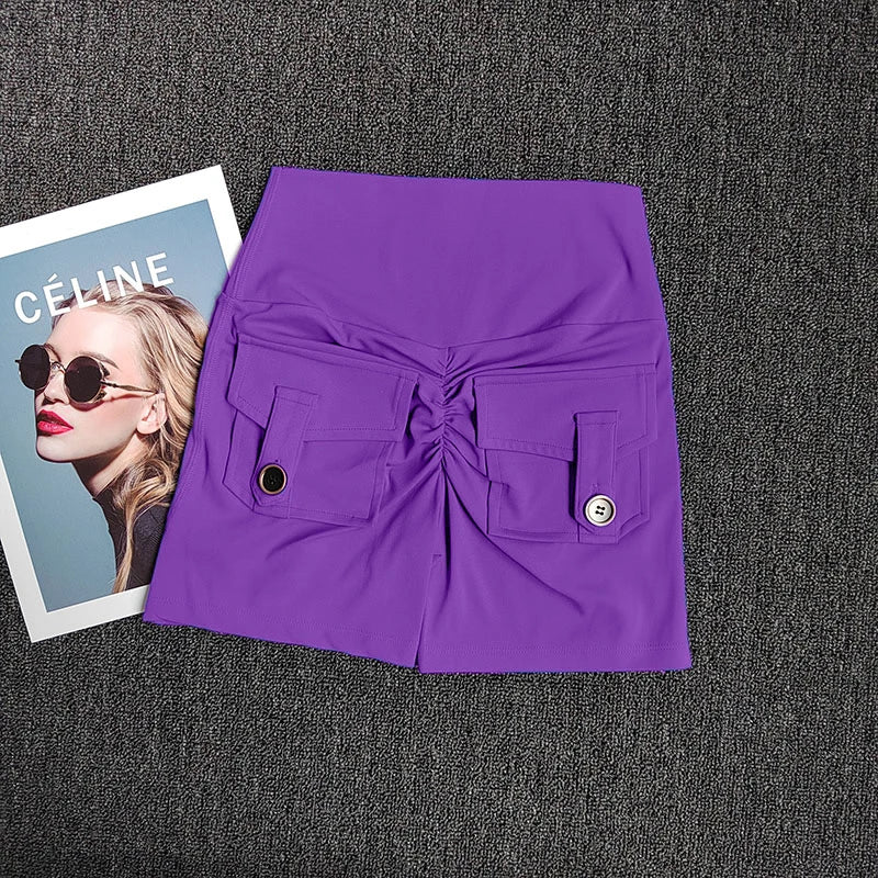 Sexy Solid Color Soft Tight Women Fitness Sport Short High Waist Yoga Short Leggings Cycling Comprehensive Training Jog Athletic