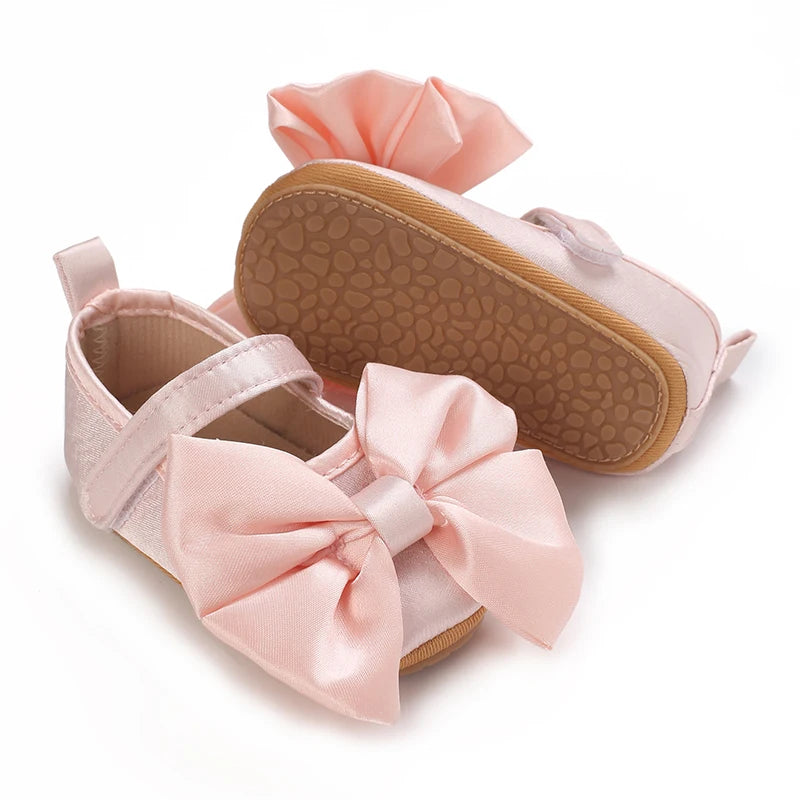 NEW Infant Toddler Bowknot Non-slip Rubber Soft-Sole Flat 0-18 Months Baby Casual Shoes  First Walker Newborn Bow Decor