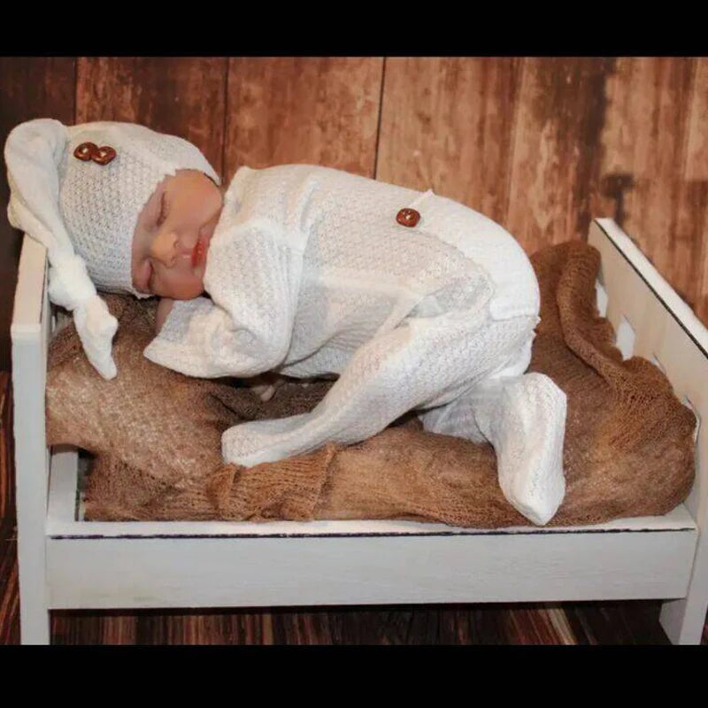 Newborn Photography Jumpsuit Buttons Hat Back Pocket Baby Boy Girl Photo Shooting Clothes Infant Bodysuit