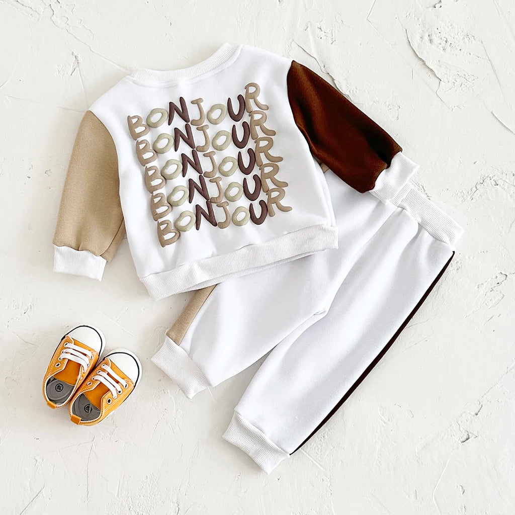 2025 Newborn Baby Girl Clothes Sets Infant Outfit Bonjour Tracksuit Trick Top Long Pants Winter Warm Sportswear Autumn New 2Pcs