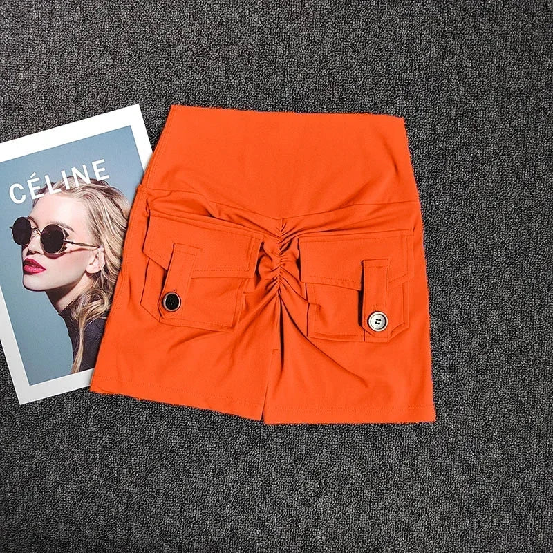 Sexy Solid Color Soft Tight Women Fitness Sport Short High Waist Yoga Short Leggings Cycling Comprehensive Training Jog Athletic