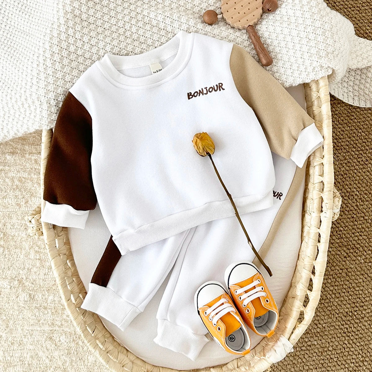 2025 Newborn Baby Girl Clothes Sets Infant Outfit Bonjour Tracksuit Trick Top Long Pants Winter Warm Sportswear Autumn New 2Pcs
