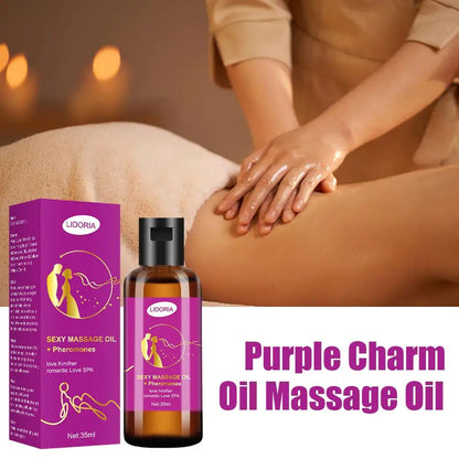 Purple Charming Massage Oil Natural Pheromone SPA Skin Care Body Smoothing Nourishing Oil Essential Oil Moisturing Serum E9U4