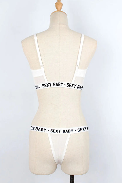Fashion Women's Underwear Babydoll Casual Bras and Panties Set See Through Sexy Lingerie Ladies Running Sports Underwear Set