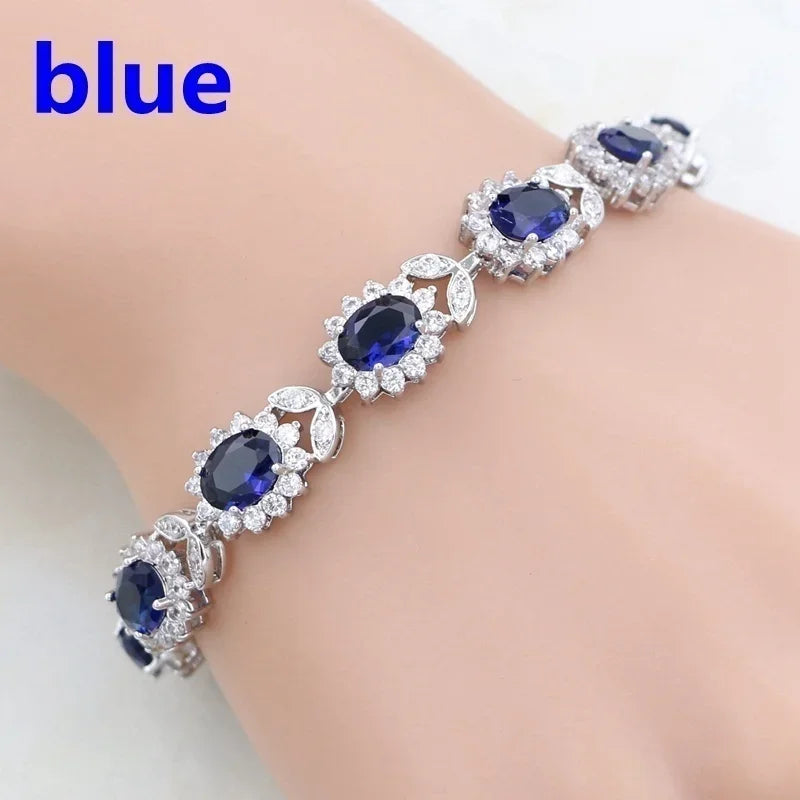 Brilliant Shining Three Dimensional Geometric Square Zirconia Tennis Bracelet Elegant Ladies Dinner Party Jewelry Girls Gift
