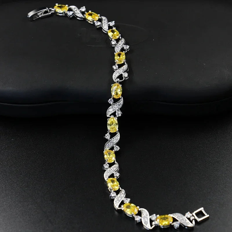 Brilliant Shining Three Dimensional Geometric Square Zirconia Tennis Bracelet Elegant Ladies Dinner Party Jewelry Girls Gift