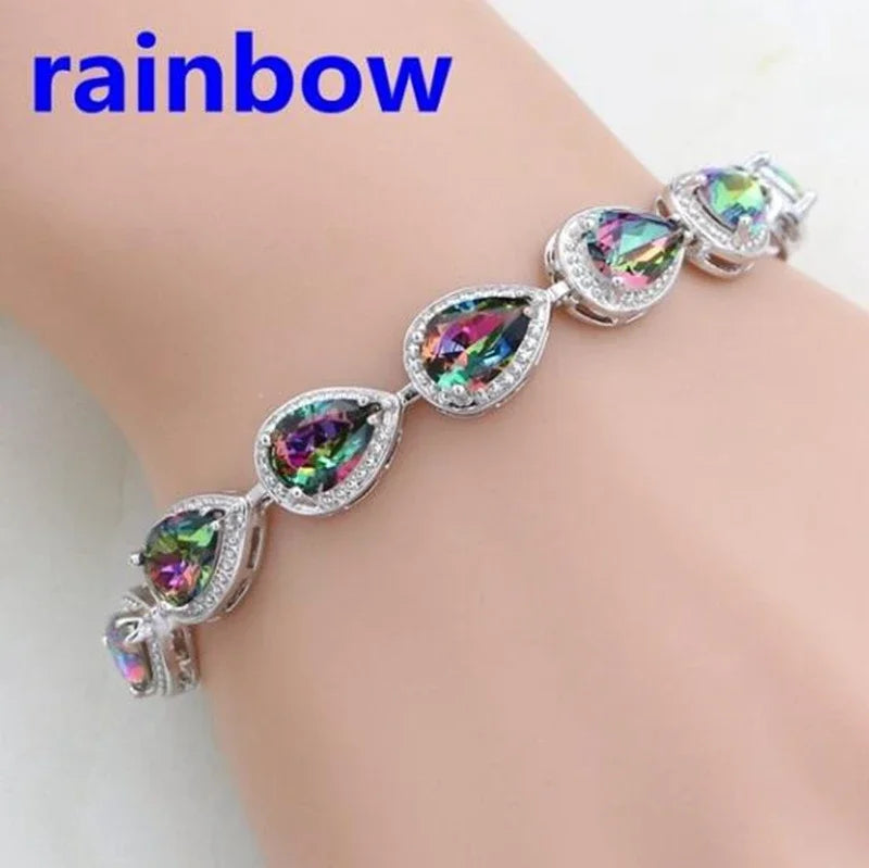 Brilliant Shining Three Dimensional Geometric Square Zirconia Tennis Bracelet Elegant Ladies Dinner Party Jewelry Girls Gift