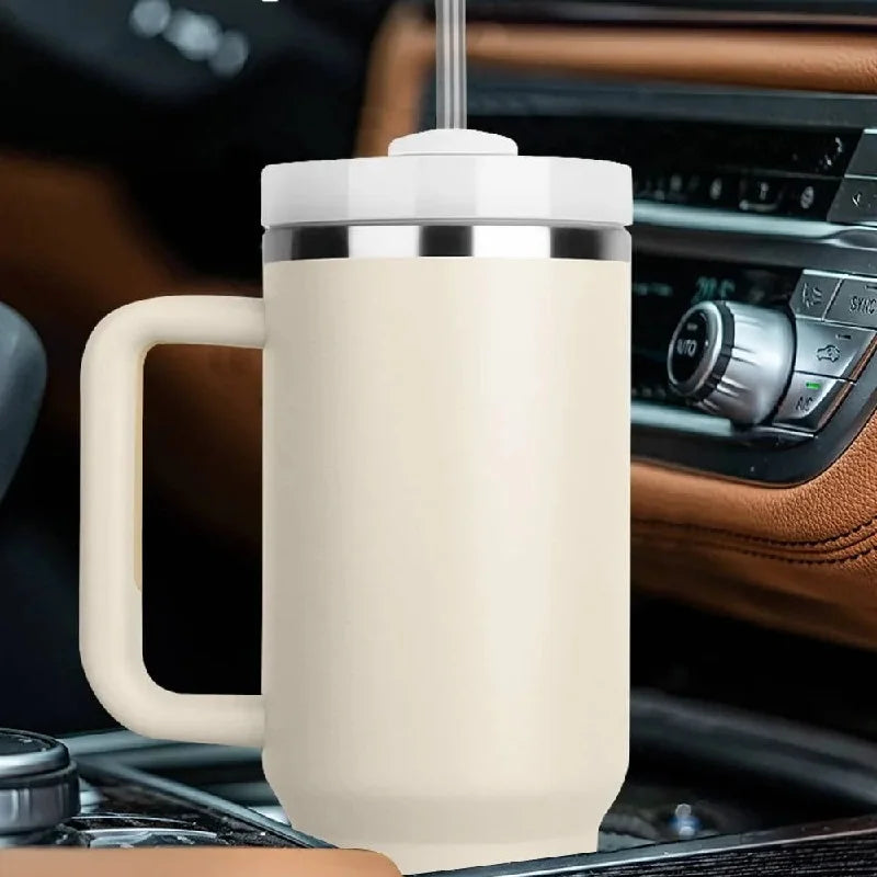 New Hot 40oz Insulated Tumbler acuum Cup 2.0 Thermal Mug for with Handle Straw Stainless Steel Hot and Cold Coffee Drink