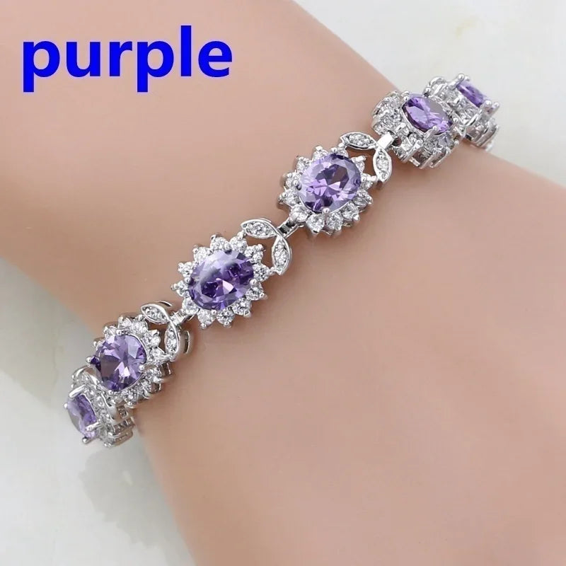 Brilliant Shining Three Dimensional Geometric Square Zirconia Tennis Bracelet Elegant Ladies Dinner Party Jewelry Girls Gift
