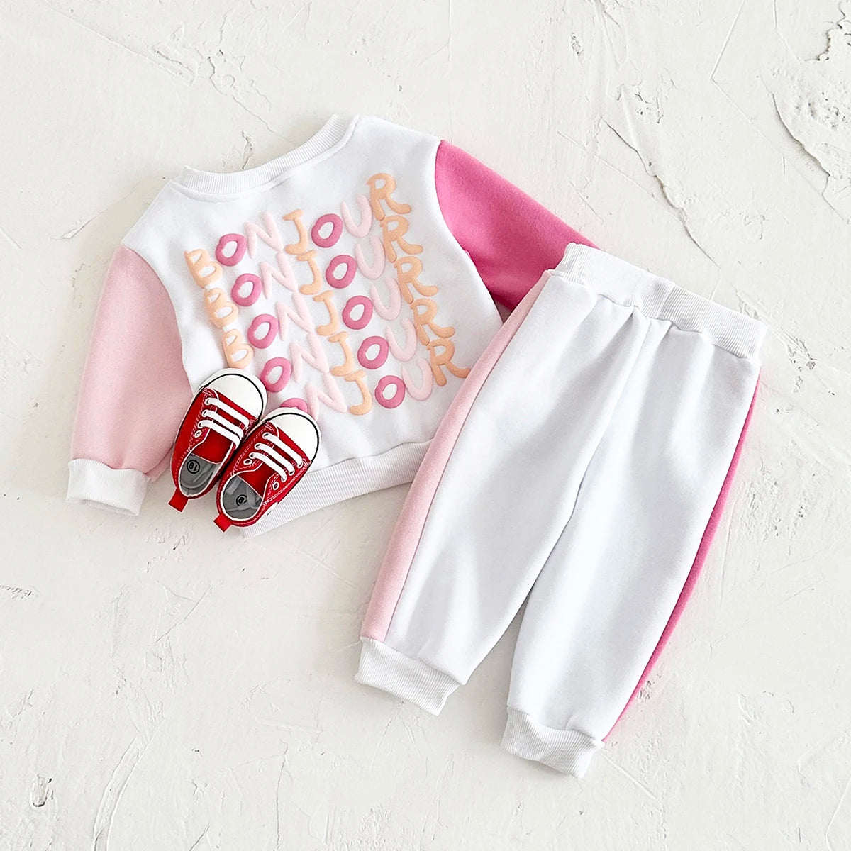 2025 Newborn Baby Girl Clothes Sets Infant Outfit Bonjour Tracksuit Trick Top Long Pants Winter Warm Sportswear Autumn New 2Pcs