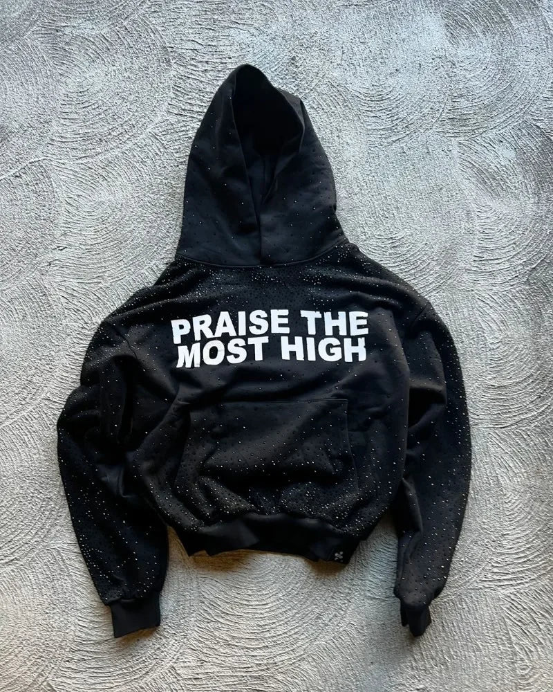 European and American Trendy Brand Jackets Men  Letter Print Pullover Hoodies Hip-hop Punk Oversized Sweatshirts Men