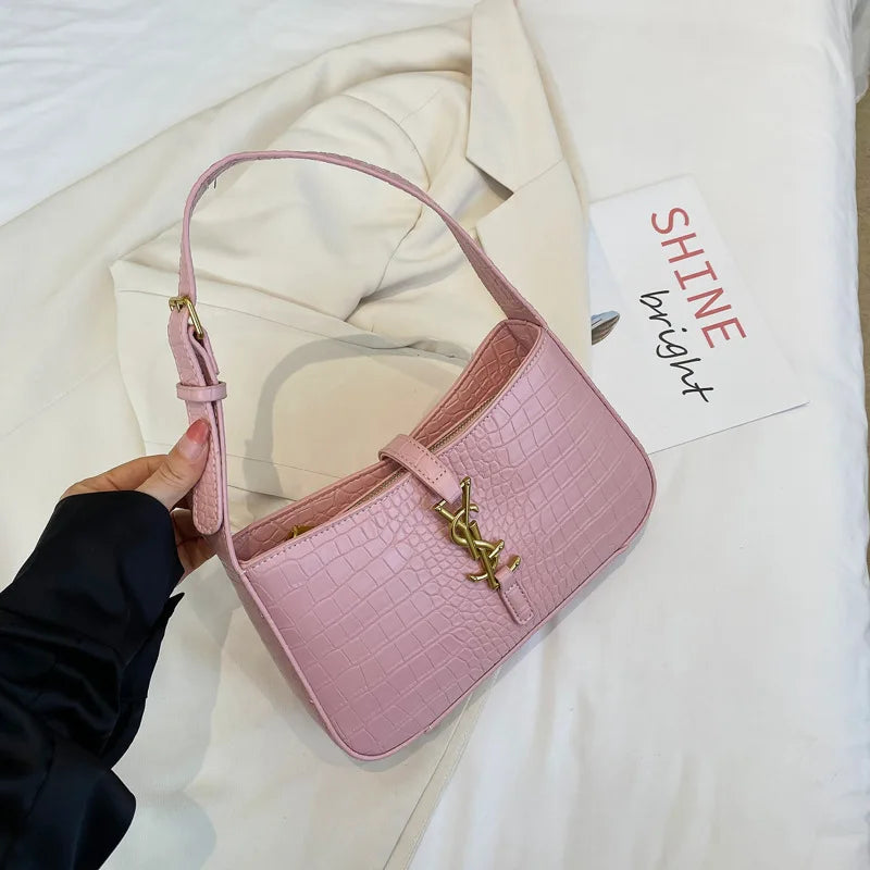 2025 new crocodile case armpit bag, high-end party handbag, autumn and winter high-end texture women's bag