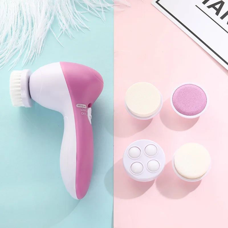 Waterproof Facial Spa System Facial Cleansing Brush Rechargeable Facial Cleansing Spinning Brush Set