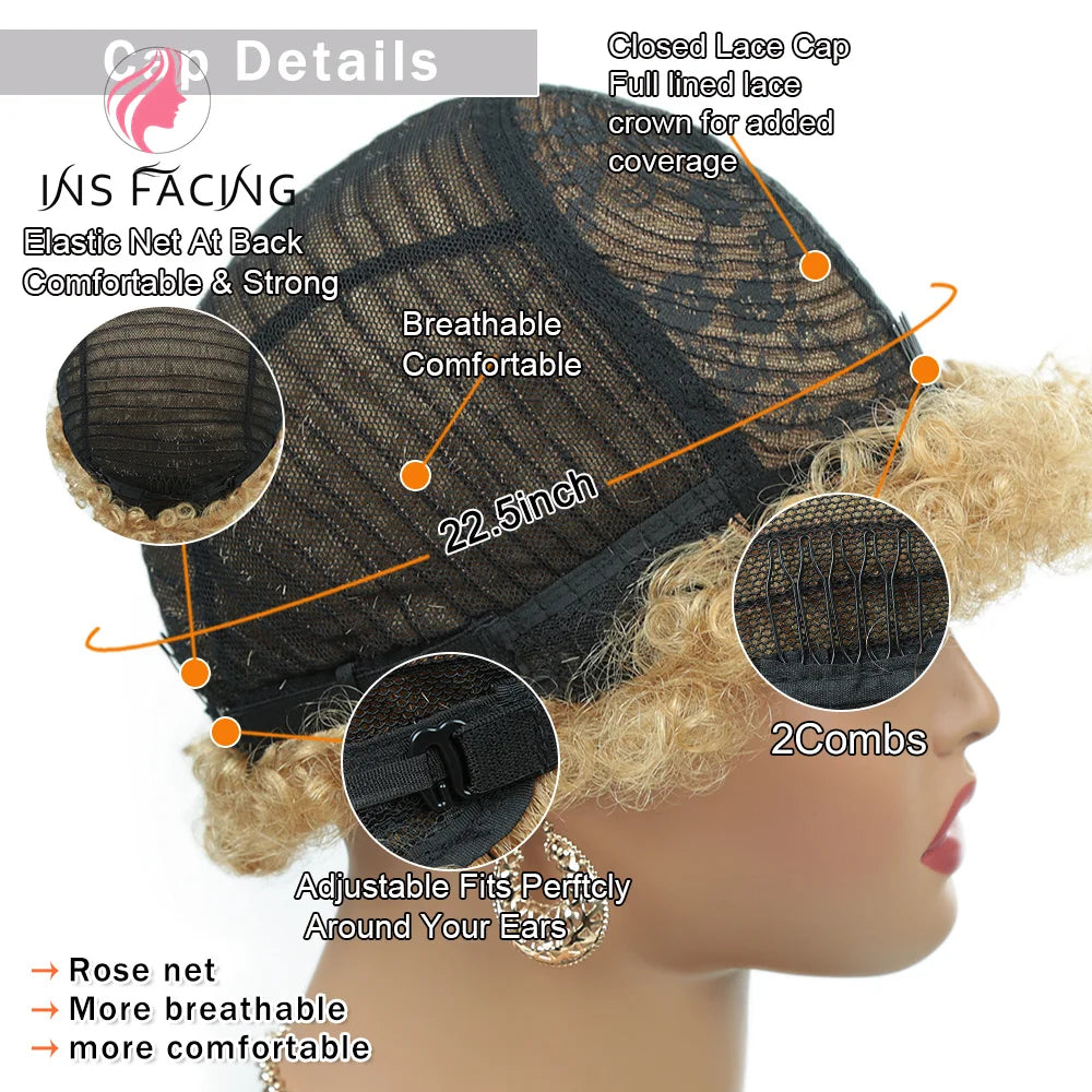 6inch natural black color 150% density daily use wig short afro curly human hair wigs machine made pixie cut human hair wig
